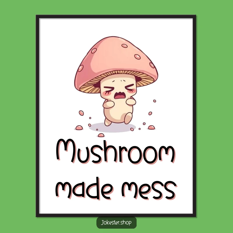 Funny Mushroom Poster - Tripping Spore Character Fungi Wall Art Funny Gift