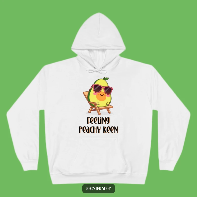 Funny Avocado Hoodie - Sunglasses Beach Lounger Cozy Sweatshirt Funny Gift
