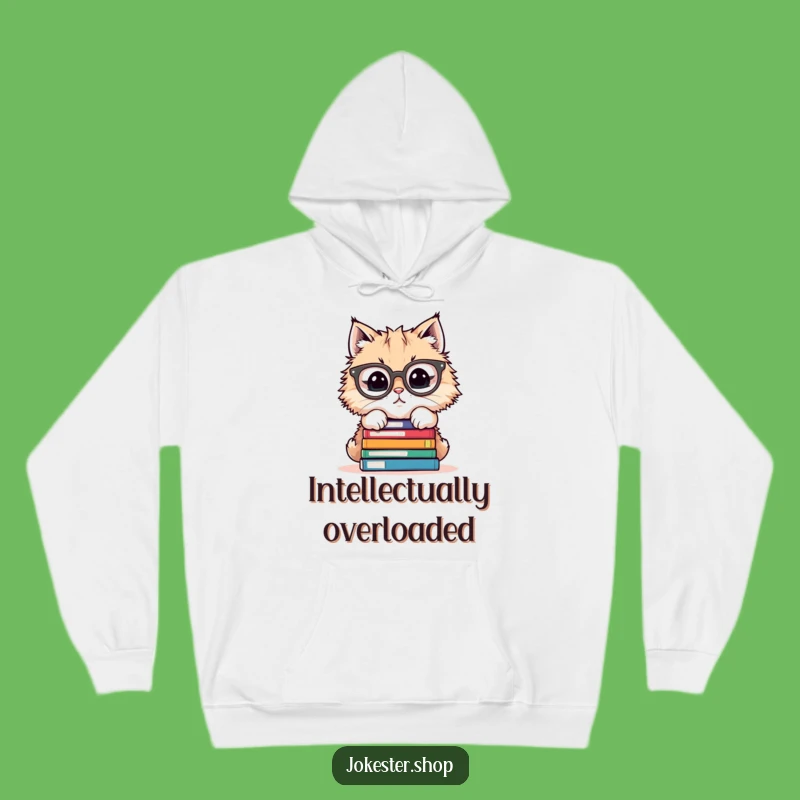 Funny Cat Scholar Hoodie - Comfy & Hilarious Gift for Book Lovers