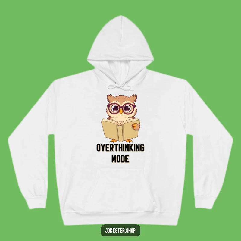 Funny Confused Owl Reading Hoodie - Cozy & Hilarious Book Lover Gift