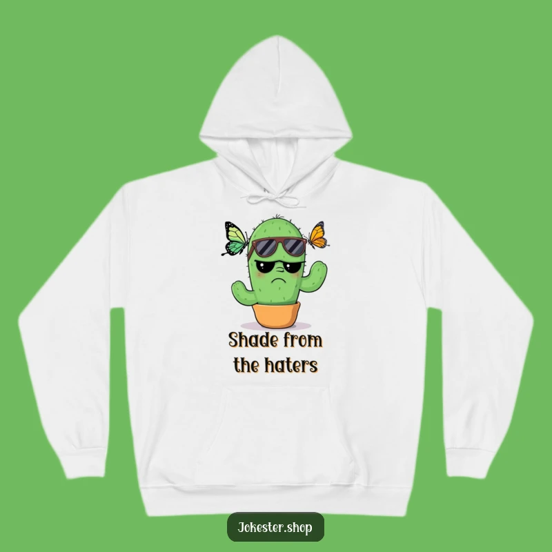 Funny Grumpy Cactus Hoodie: Cool Shades, Annoyed Vibes, Hilarious Gift!