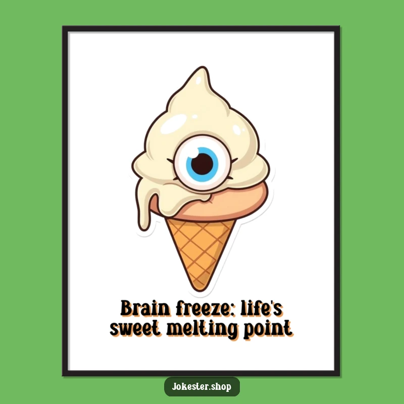 Free Printable Funny Wall Art: Confused Melting Ice Cream - Hilarious Downloadable Decor