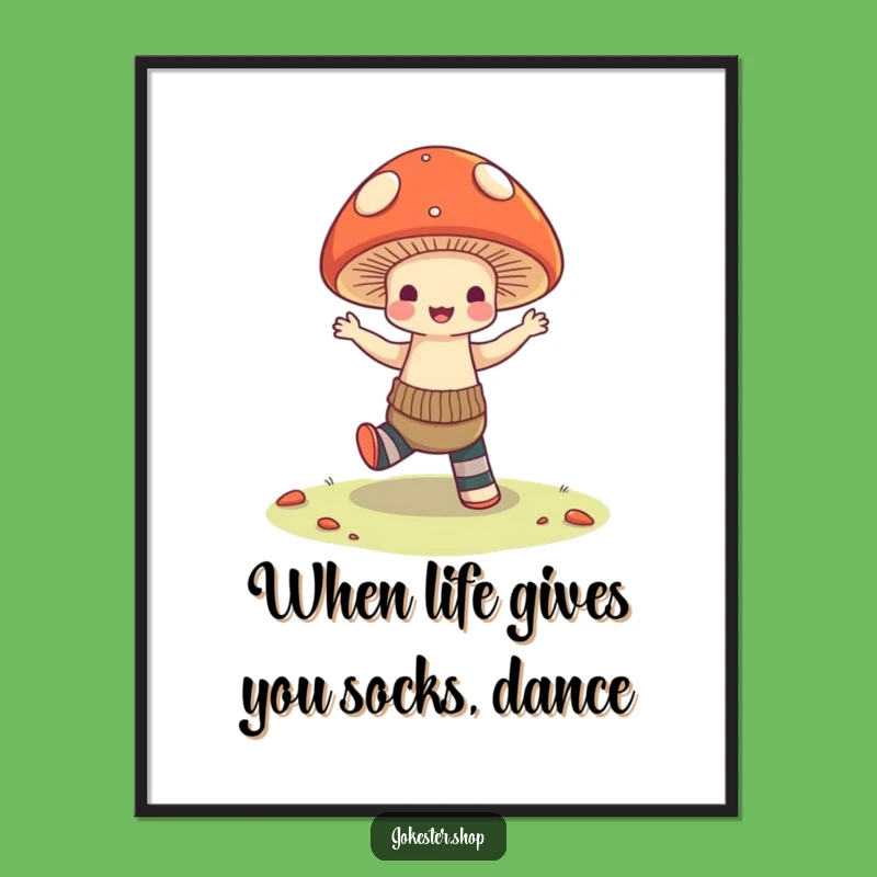 Funny Mushroom Dance Free Printable Wall Art - Quirky Downloadable Decor Gift