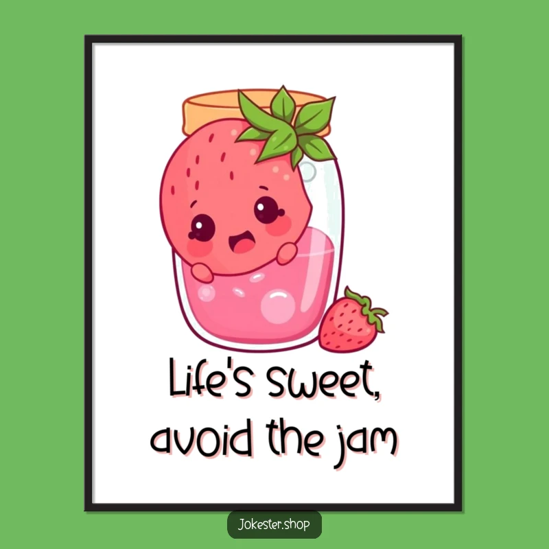 Free Printable Funny Wall Art: Strawberry Jam Surprise - Hilarious Downloadable Decor