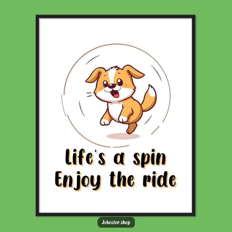 Free Printable Wall Art: Energetic Dizzy Dog - Funny Downloadable Decor for Pet Lovers