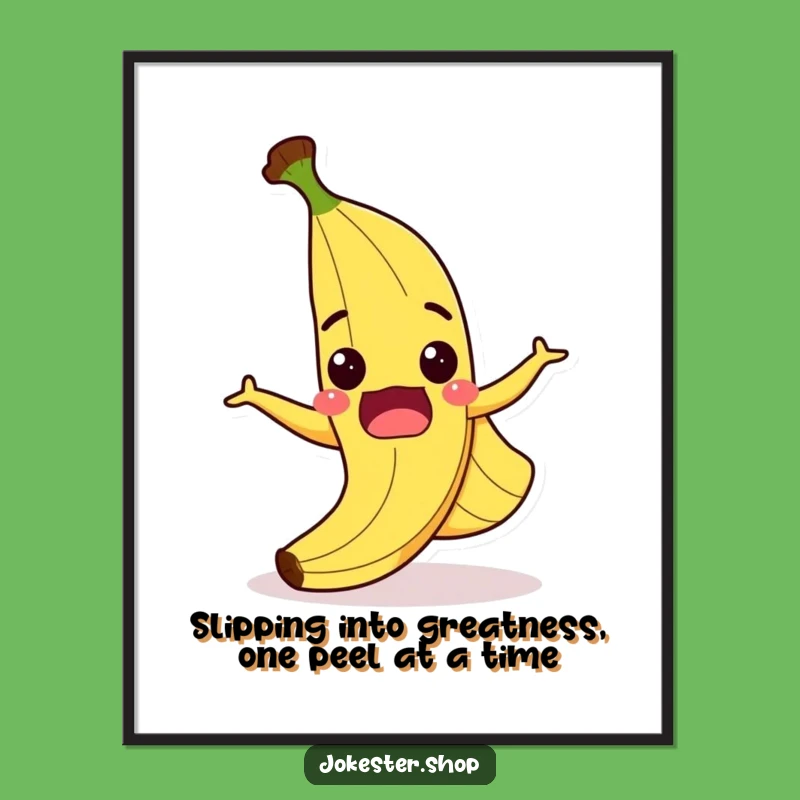 Funny Free Printable Wall Art: Banana Peel Slip - Hilarious Downloadable Decor