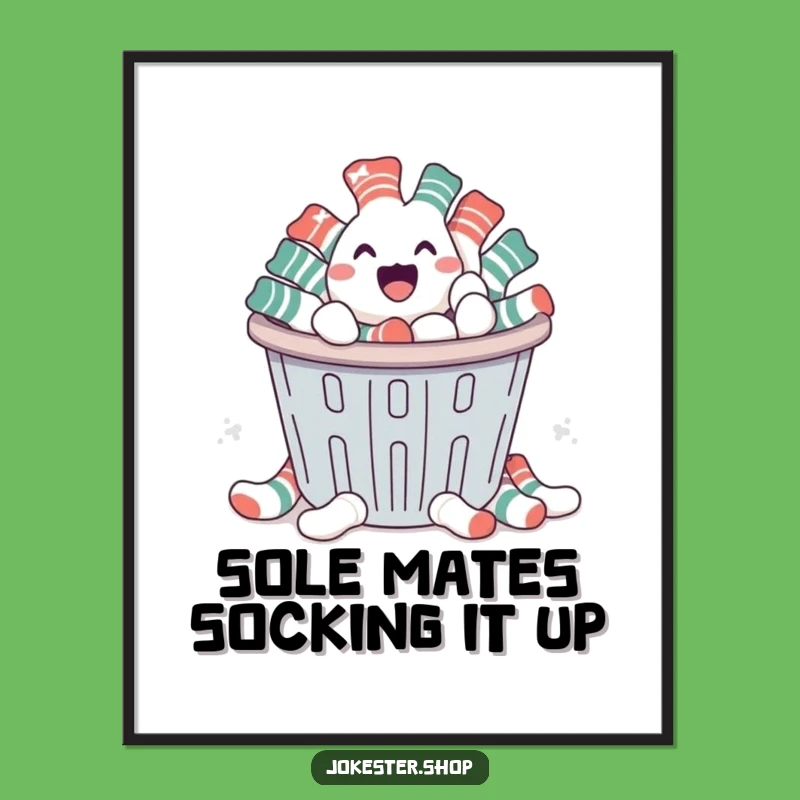 Funny Free Printable Wall Art: Escaping Socks Laundry Day - Humorous Downloadable Art Print