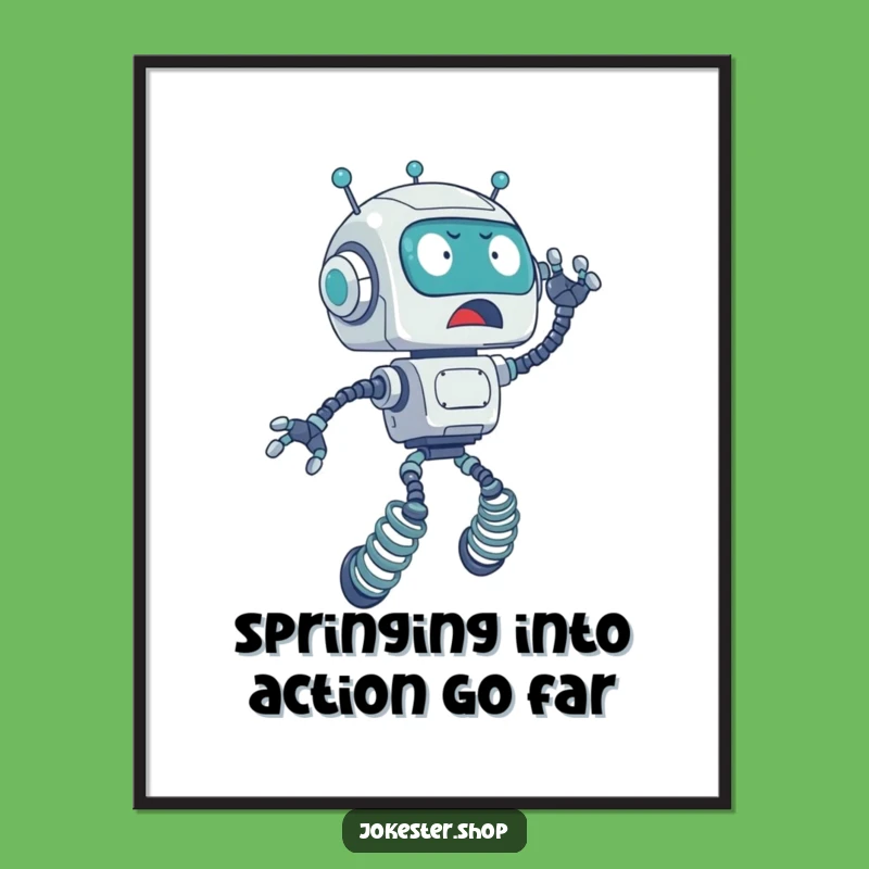 Funny Free Printable Wall Art: Surprised Robot Launch, Humorous Downloadable Decor