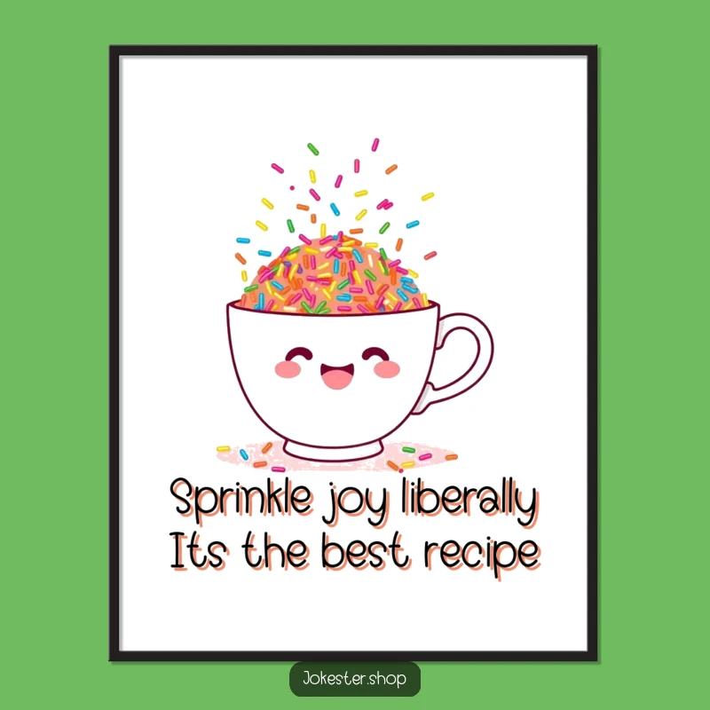 Free Printable Wall Art: Whimsical Sprinkle Overflow - Funny Downloadable Decor for Sweet Lovers
