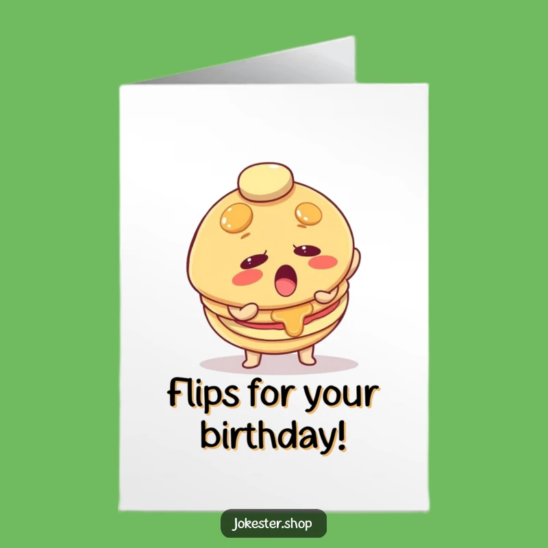Funny Free Printable Birthday Card: Determined Pancake Flipping for a Hilarious Downloadable Gift