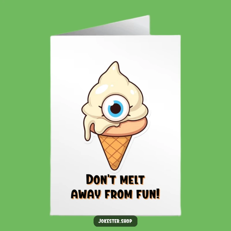 Free Printable Funny Birthday Card: Confused Melting Ice Cream - Hilarious Downloadable Gift