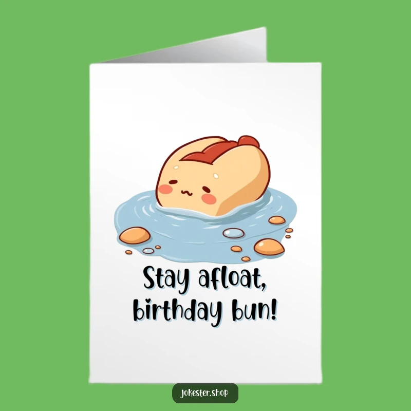 Free Printable Hot Dog Birthday Card: Puddle Swim Humor, Downloadable Gift