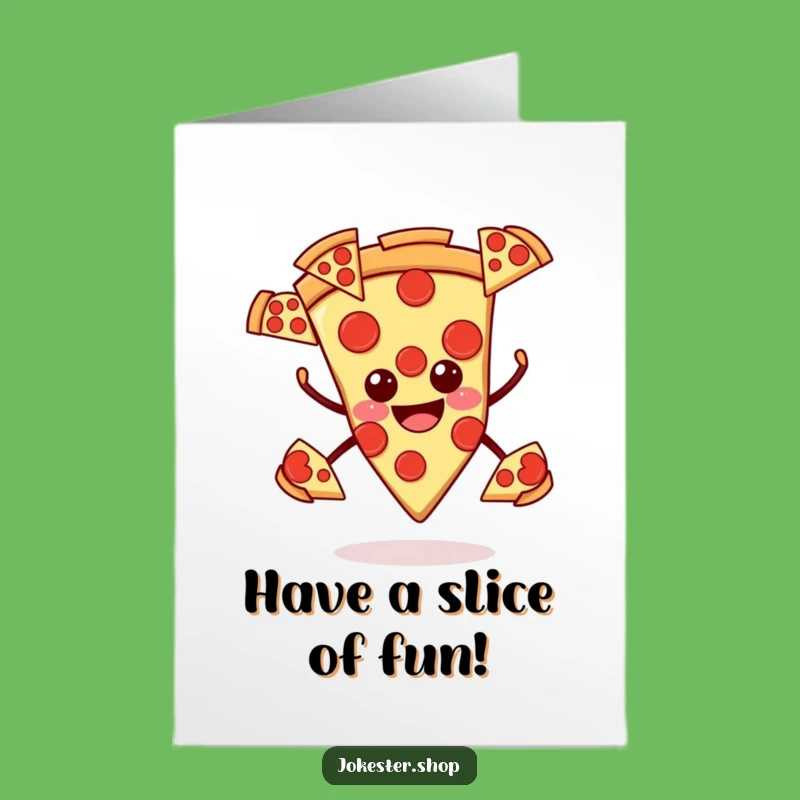 Free Printable Pizza Birthday Card: Juggling Fun Downloadable Gift for Foodie Parties