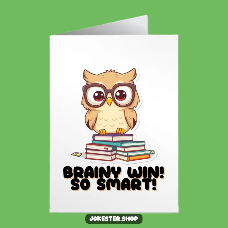 Free Printable Congrats Card: Startled Owl Scholar, Humorous Downloadable Gift