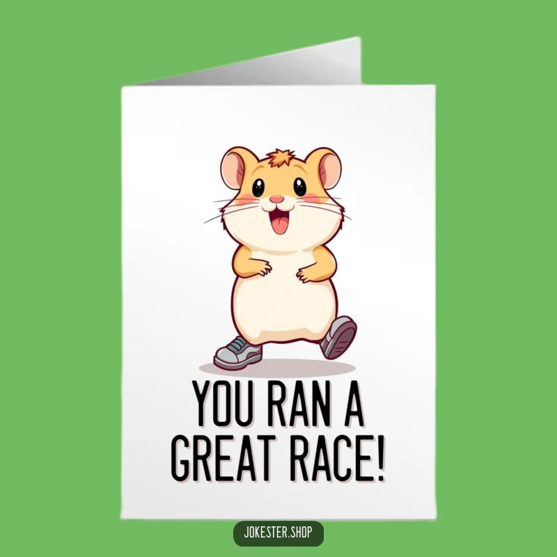 Free Printable Hamster Marathon Congratulations Card - Funny Downloadable Gift
