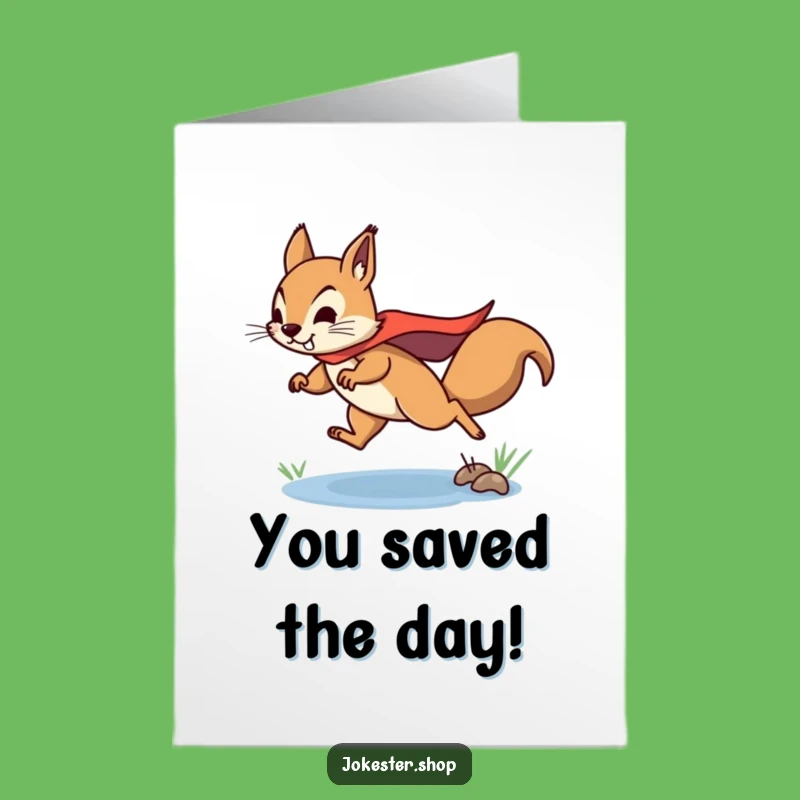 Free Printable Squirrel Congrats Card: Hero Squirrel Tackles Challenges!