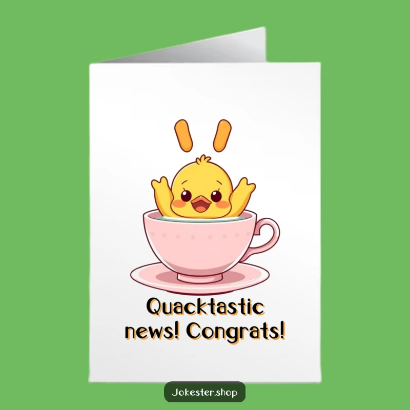 Free Printable Congrats Card: Rubber Ducky's Teacup Tumble, Celebrate Joy