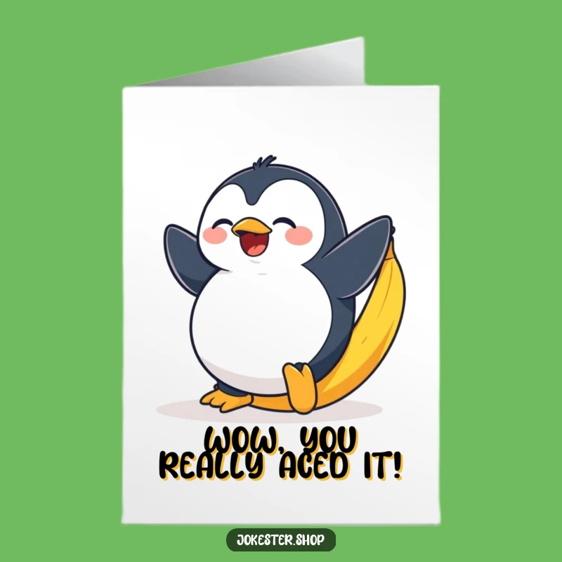 Free Printable Congrats Card: Penguin Slips into Celebration!
