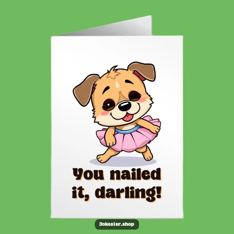 Free Printable Congrats Card: Goofy Dog Tutu Funny Downloadable Gift
