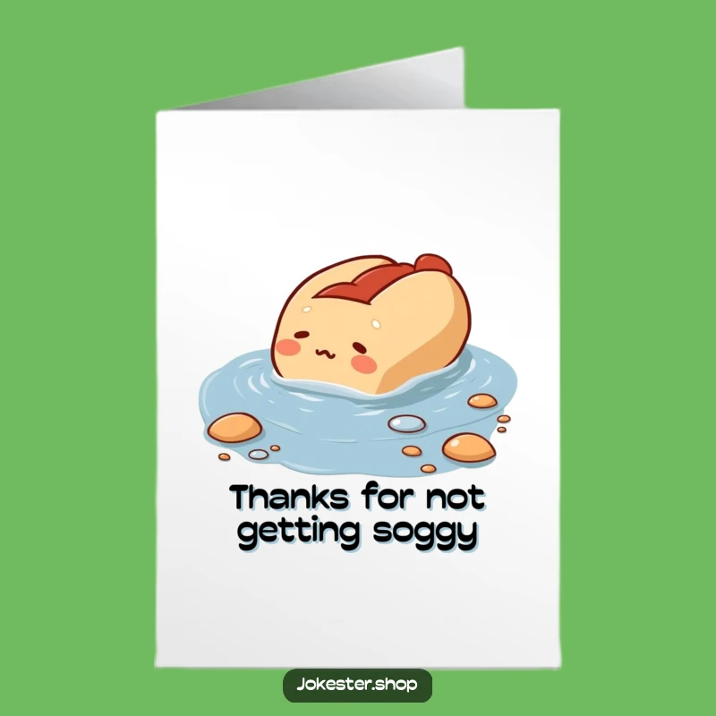 Free Printable Thank You Card: Hot Dog's Puddle Swim, Downloadable Gift
