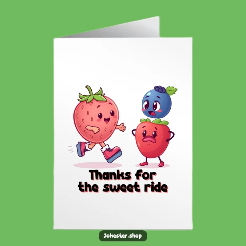 Free Printable Thank You Card: Strawberry Skater Blueberry Surprise Downloadable