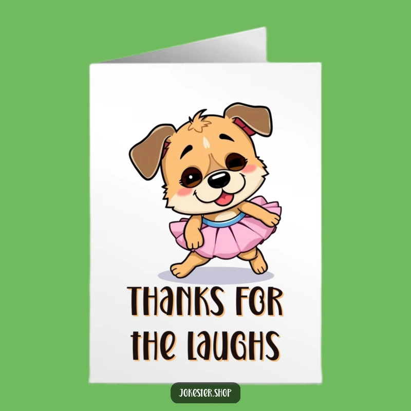 Free Printable Thank You Card: Goofy Dog Tutu Thanks Downloadable Gift