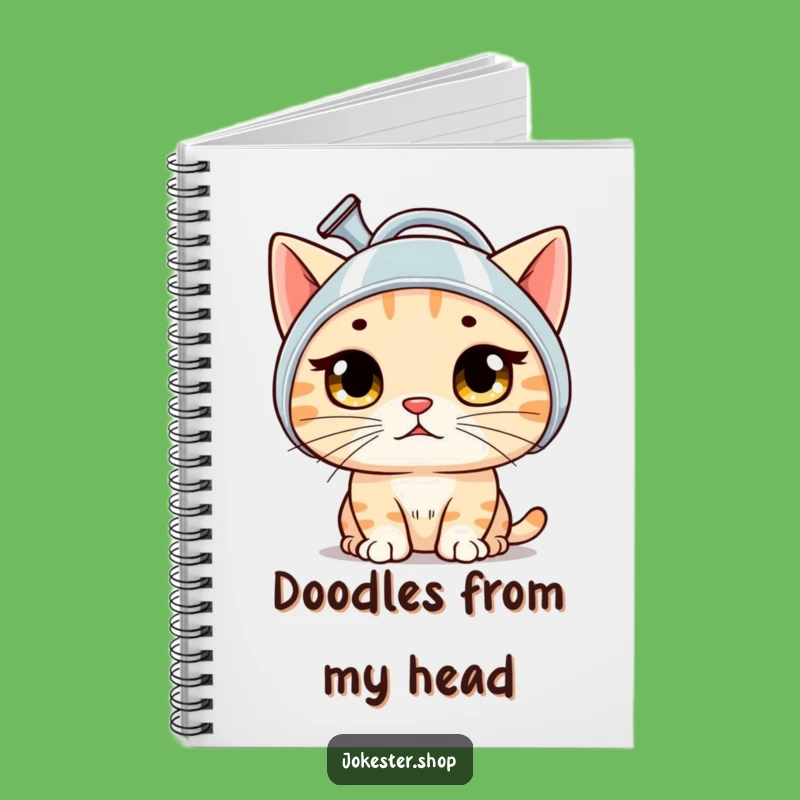 Funny Bewildered Cat Notebook - Quirky Stationery Gift