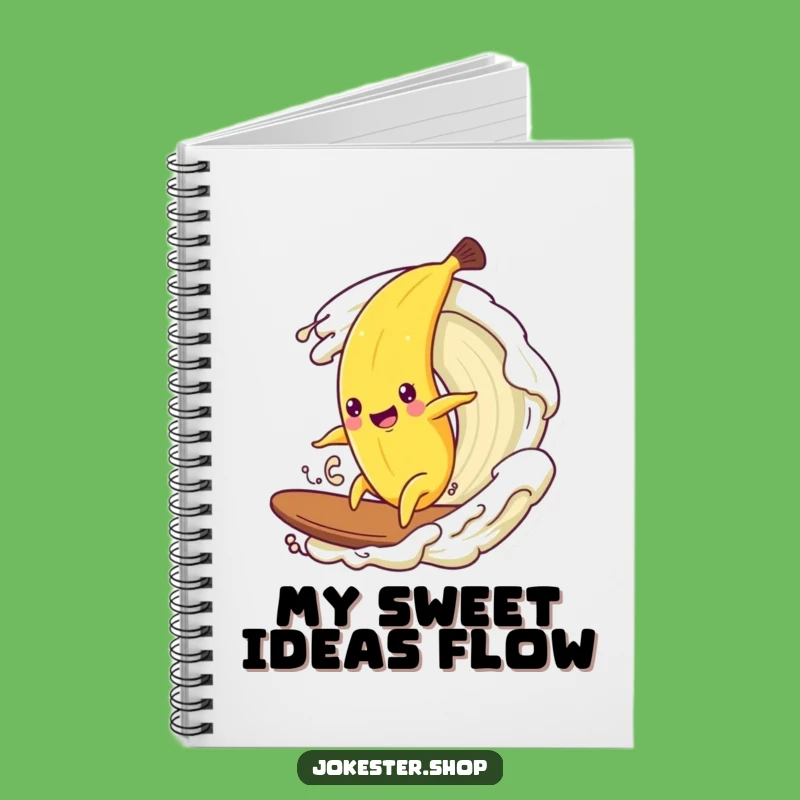 Funny Banana Wave Notebook - Hilarious Journal & Surfing Gift