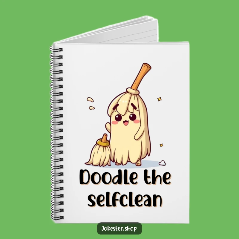 Funny Bewildered Broom Notebook - Hilarious Journal for Cleaning Day Musings