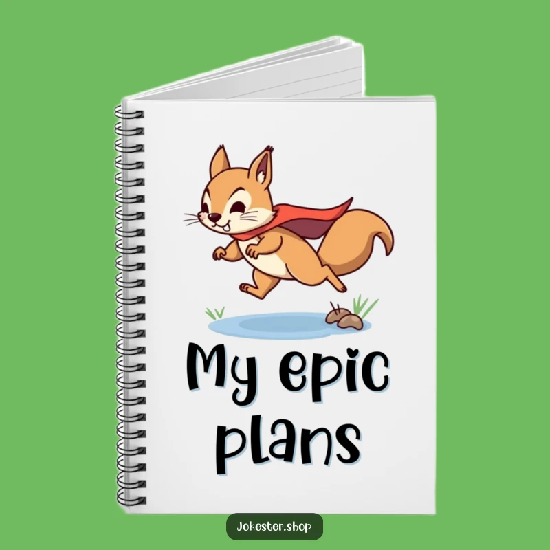 Funny Squirrel Superhero Notebook - Motivational Stationery Gift