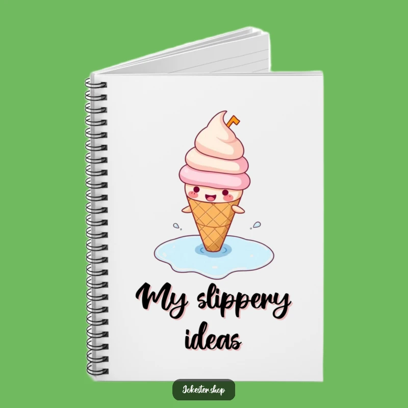 Funny Ice Cream Slipping Notebook - Jot Down Your Sweet Ideas