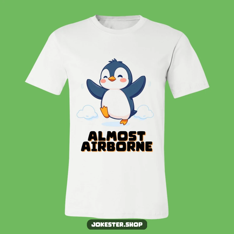 Funny Penguin Fly T-Shirt: Determined Bird's Ambition for a Perfect Quirky Gift