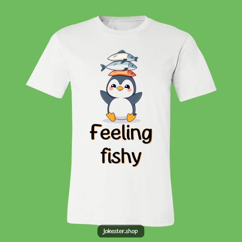 Funny Penguin Fish Tee - Whimsical Animal Design, Great Funny Gift