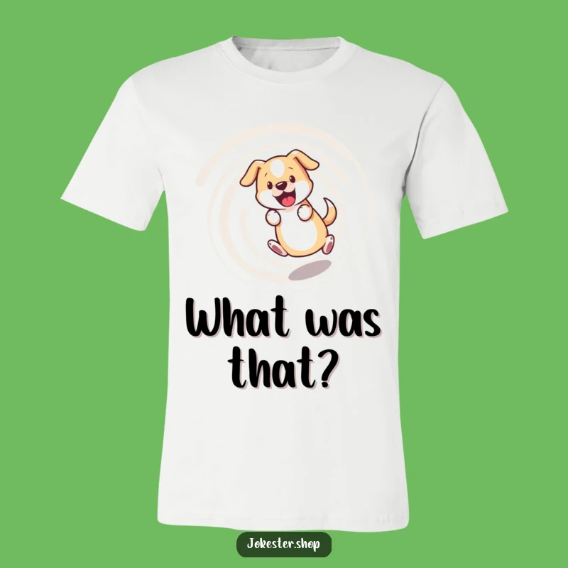 Funny Bewildered Dog T-Shirt - Dizzy Tail Chase, Great Humorous Gift