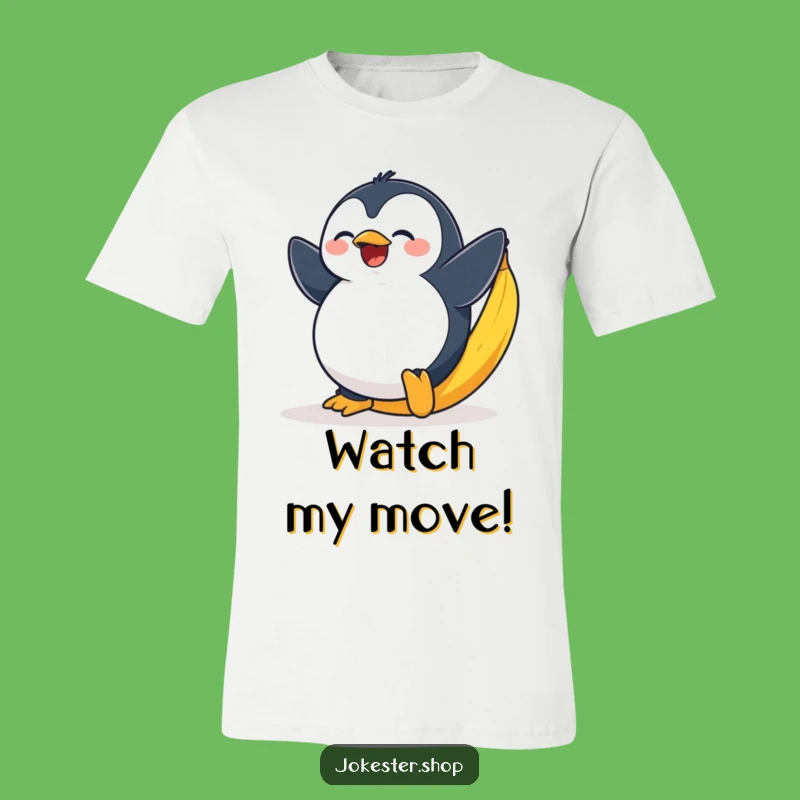 Funny Penguin Slip T-Shirt - Dramatic Banana Peel Cartoon Shirt Funny Gift