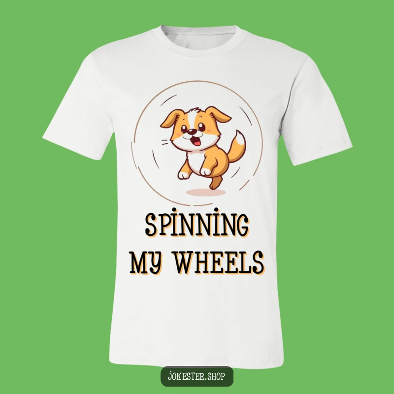 Funny Dog Tail Chase T-Shirt - Hilarious Gift for Energetic Pups and Owners