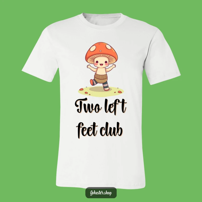 Funny Mushroom Dance T-Shirt: Mismatched Socks Humor Tee for Quirky Souls!