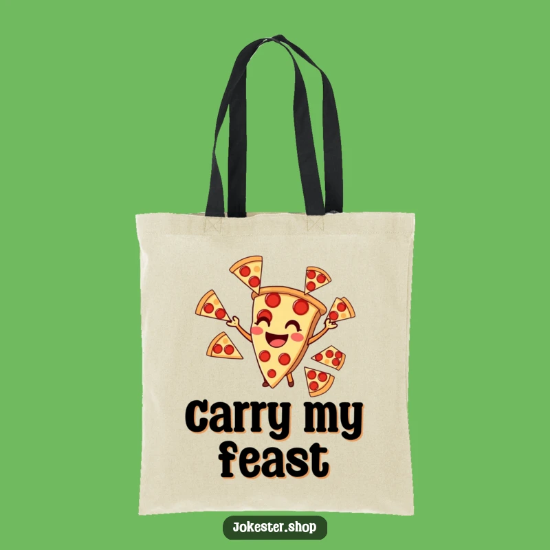 Funny Pizza Juggling Tote Bag - Hilarious Gift for Carrying Your Cravings