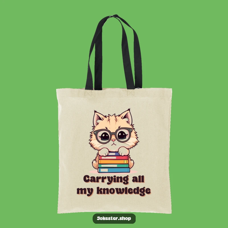 Funny Cat Book Bag - Hilarious Tote for Carrying Your Literary Treasures