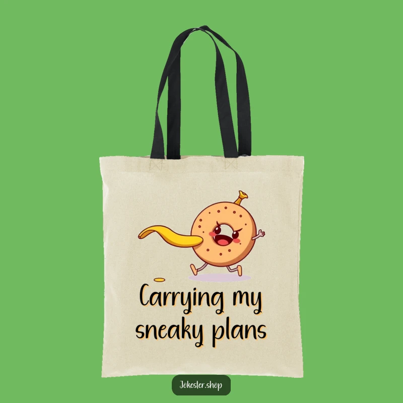 Funny Banana Peel Bagel Tote Bag: Carry Pranks in Style, A Perfect Funny Gift!