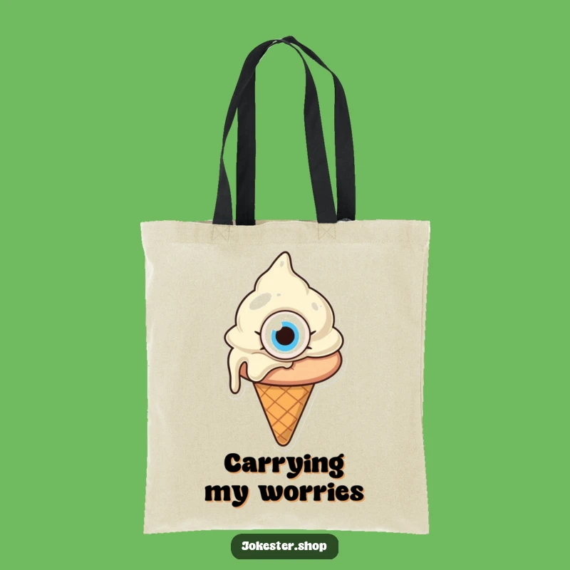 Funny Confused Melting Ice Cream Tote Bag - Carry Your Conundrums Gift!