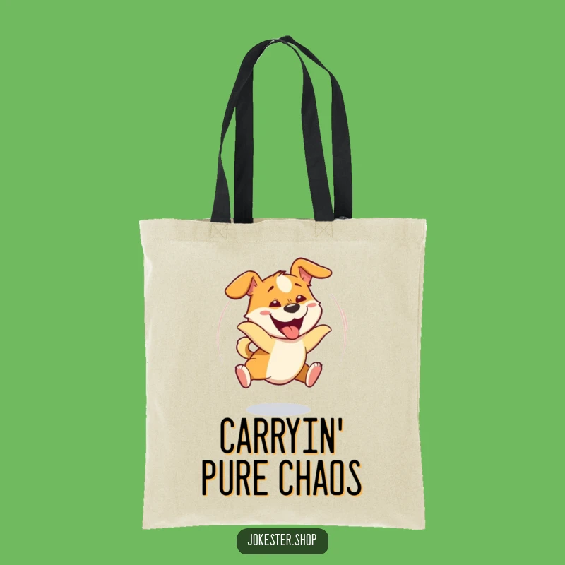 Funny Dizzy Dog Tail Chase Tote Bag - Hilarious Pet Accessory Gift