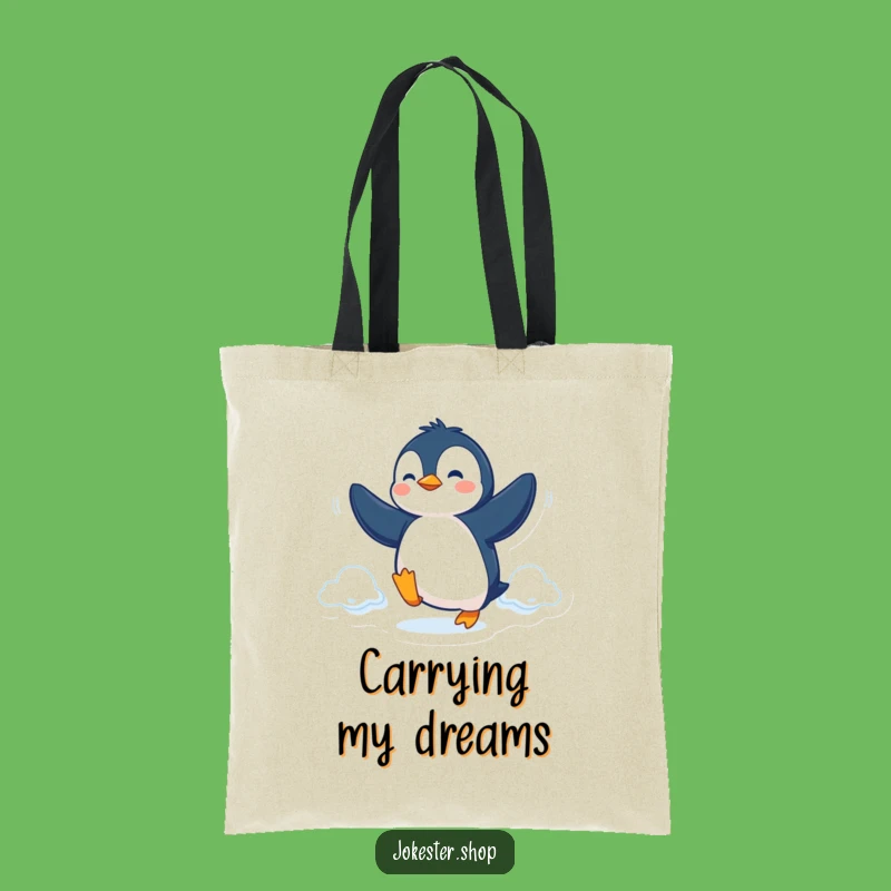 Funny Penguin Fly Tote Bag: Durable Determined Bird Carryall for a Hilarious Gift
