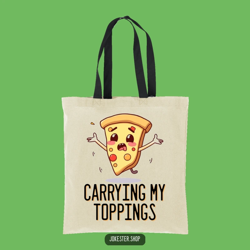 Funny Pizza Slide Tote Bag - Reusable Bag, Great Funny Gift