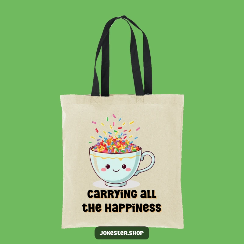 Funny Sprinkle Teacup Tote Bag: Carry Your Fun with this Cheerful, Colorful Accessory